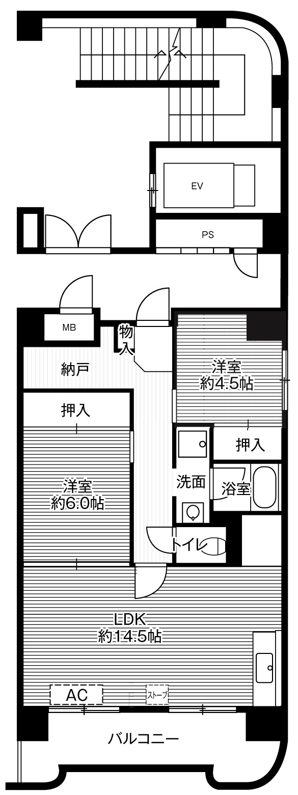 【ビレッジハウス桜台タワー2号棟の間取り】