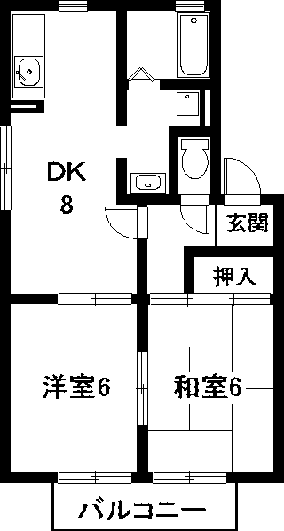 江南市赤童子町大間のアパートの間取り