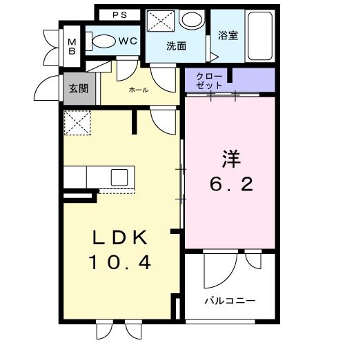 奈良市杏町のアパートの間取り