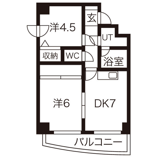 札幌市中央区南二十一条西のマンションの間取り