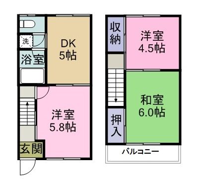 コーポ宮　１号棟の間取り