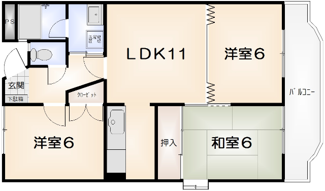 アーバンコート論田の間取り