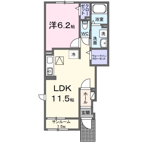 小山市西城南のアパートの間取り