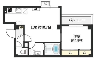 吹田市朝日が丘町のマンションの間取り