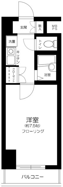 文京区根津のマンションの間取り