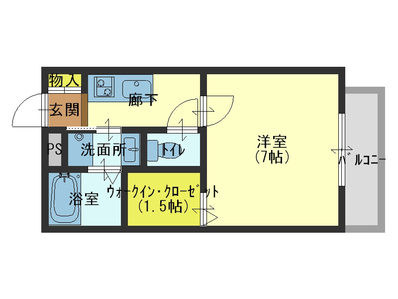 大阪市生野区巽中のアパートの間取り