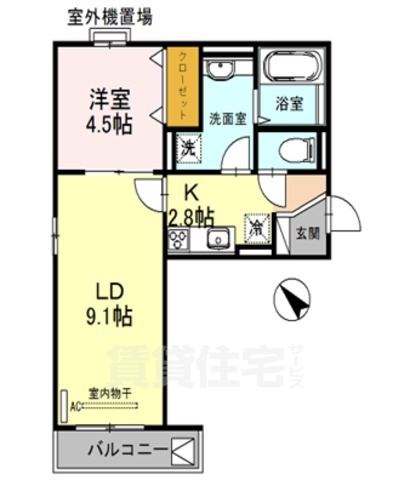 【京都市伏見区横大路畑中町のアパートの間取り】