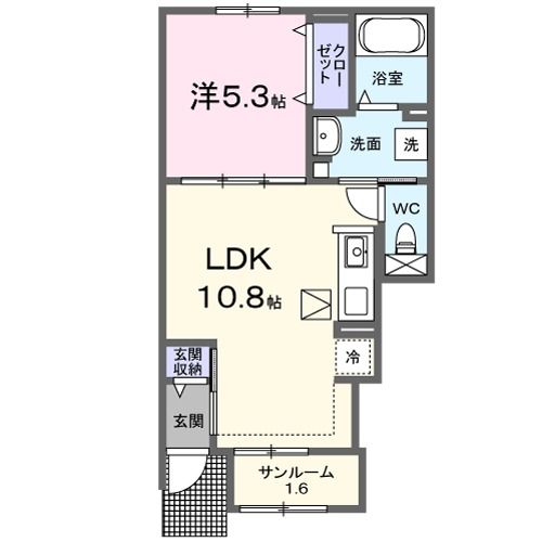 高崎市下佐野町のアパートの間取り