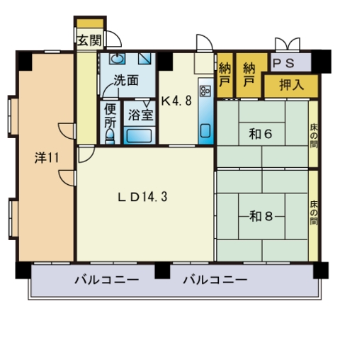 東急ドエルアルス赤坂の間取り