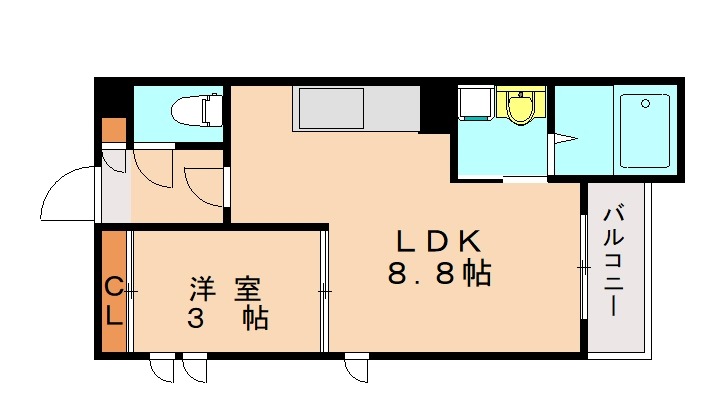 福岡市東区松崎のアパートの間取り