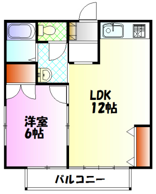 平塚市纒のアパートの間取り