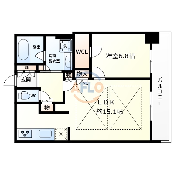 【大阪市住之江区南港北のマンションの間取り】