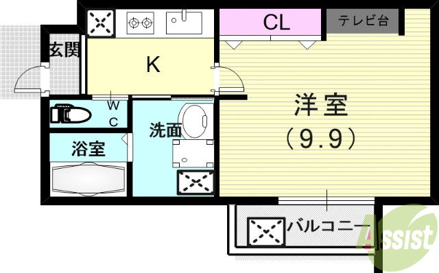 神戸市須磨区妙法寺のマンションの間取り