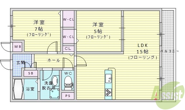 ソラードセンリの間取り