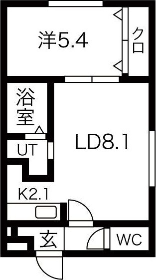 札幌市白石区菊水五条のマンションの間取り