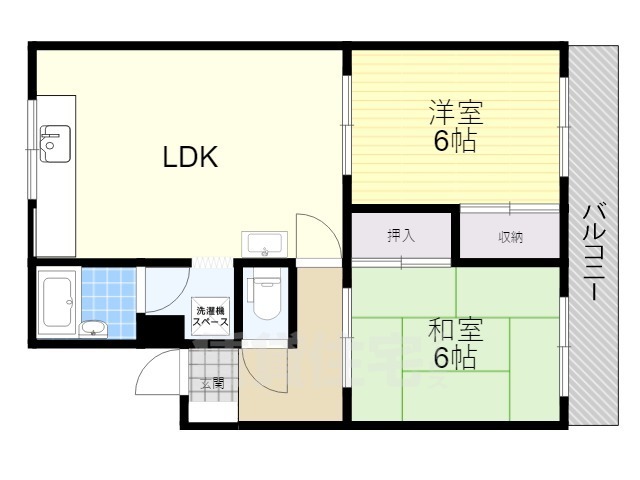 茨木市庄のマンションの間取り