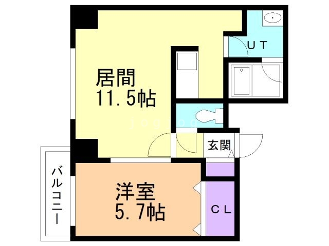 札幌市西区八軒七条東のマンションの間取り