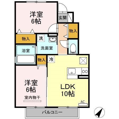 山形市鈴川町のアパートの間取り