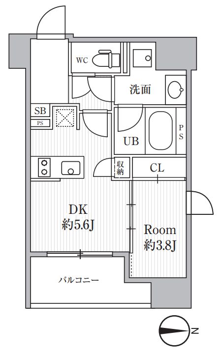 【中央区新富のマンションの間取り】