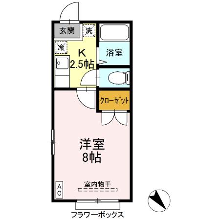 ホワイトコート前九年Ａ棟の間取り