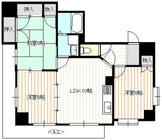 広島市西区己斐中のマンションの間取り