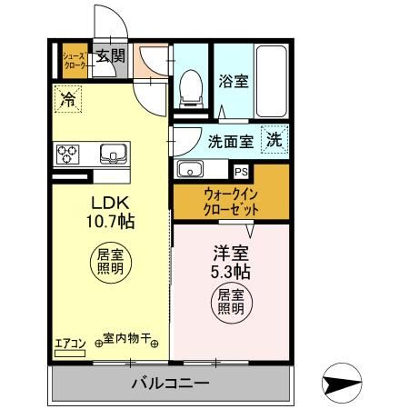 神栖市平泉のアパートの間取り