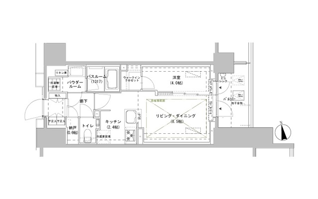 新宿区南山伏町のマンションの間取り