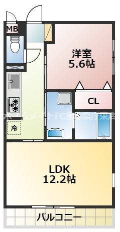 熊本市東区長嶺南のマンションの間取り