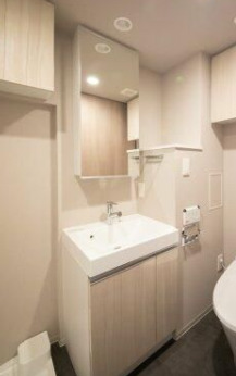 洗面設備　スペースが確保できる洗面所です