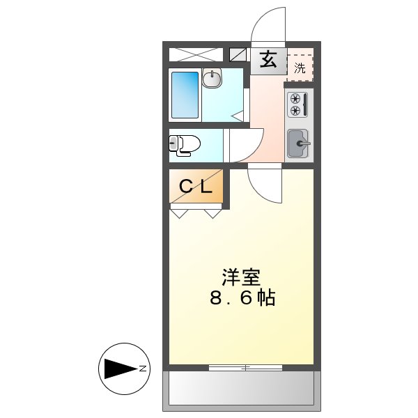 ＪＲ山陽本線 倉敷駅 徒歩24分 2階建 築28年の間取り写真
