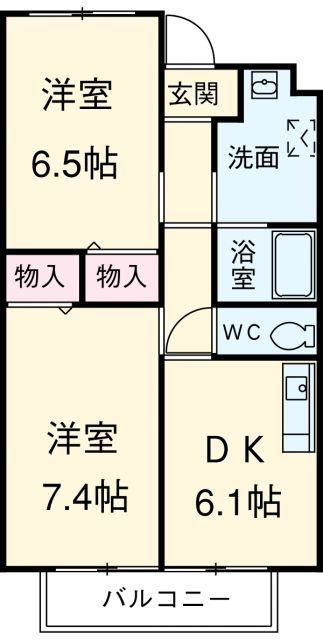 ヴィラ家奈Aの間取り写真