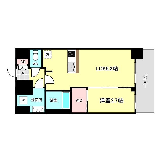 地下鉄中央線 九条駅 徒歩2分 15階建 築1年の間取り写真