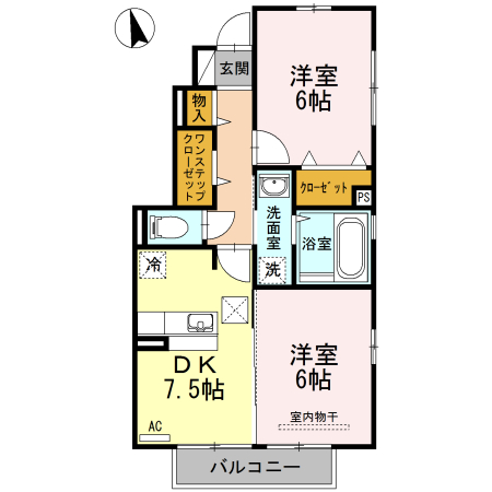 ＪＲ常磐線 いわき駅 バス乗車時間：24分 最寄りバス停で下車 徒歩7分 2階建 築11年の間取り写真