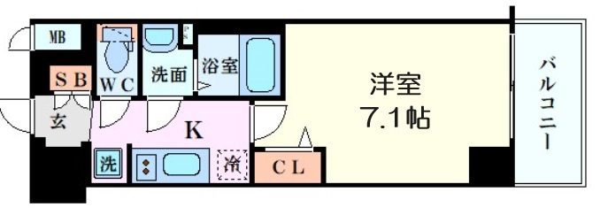 プレサンスOSAKA DOMECITY クロスティの間取り写真