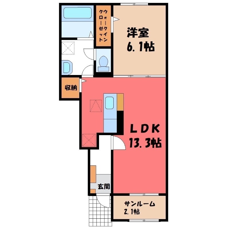 ＪＲ上越線 群馬総社駅 徒歩61分 2階建 築3年の間取り写真