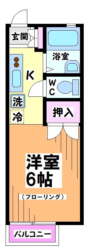 京王井の頭線 池ノ上駅 徒歩7分 2階建 築40年の間取り写真