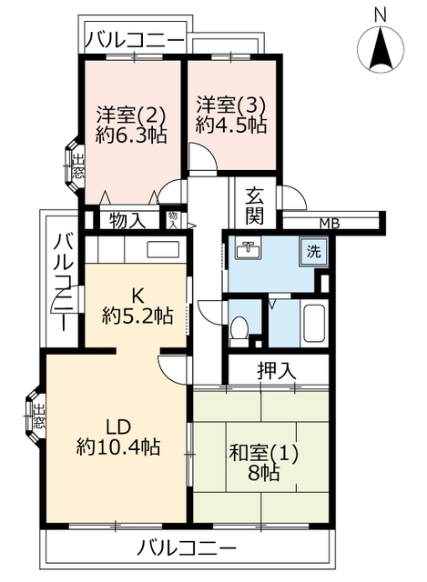 UR千葉ニュータウンプロムナード桜台3番街の間取り写真