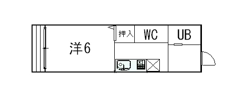 京都市北区衣笠氷室町のマンションの間取り