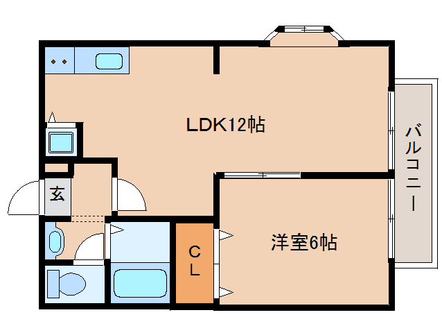 奈良市左京のアパートの間取り