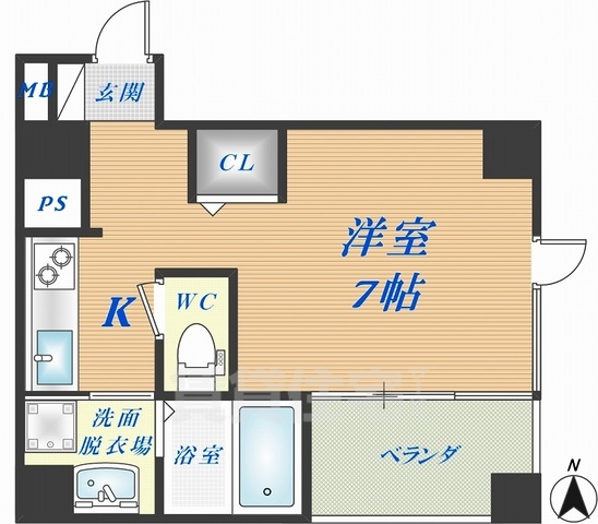 東大阪市足代のマンションの間取り