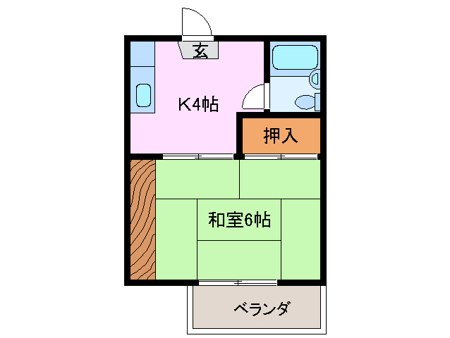 津市大谷町のアパートの間取り