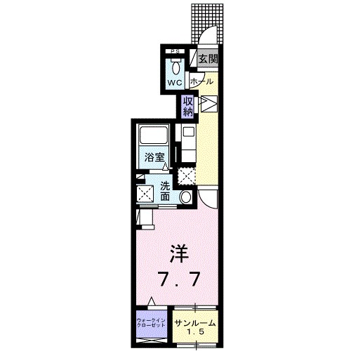 姫路市名古山町のアパートの間取り