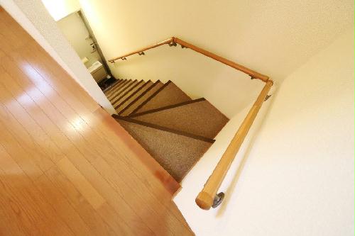 玄関　2F部屋のみ各専用階段有※冬場でも雪の心配がありません。