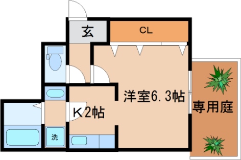 神戸市兵庫区南仲町のアパートの間取り