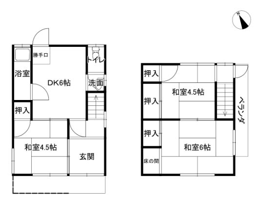 名古山町樽貸家の間取り