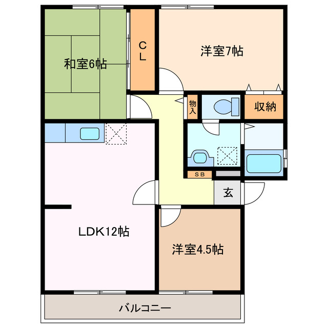 サンビレッジ白子B棟の間取り