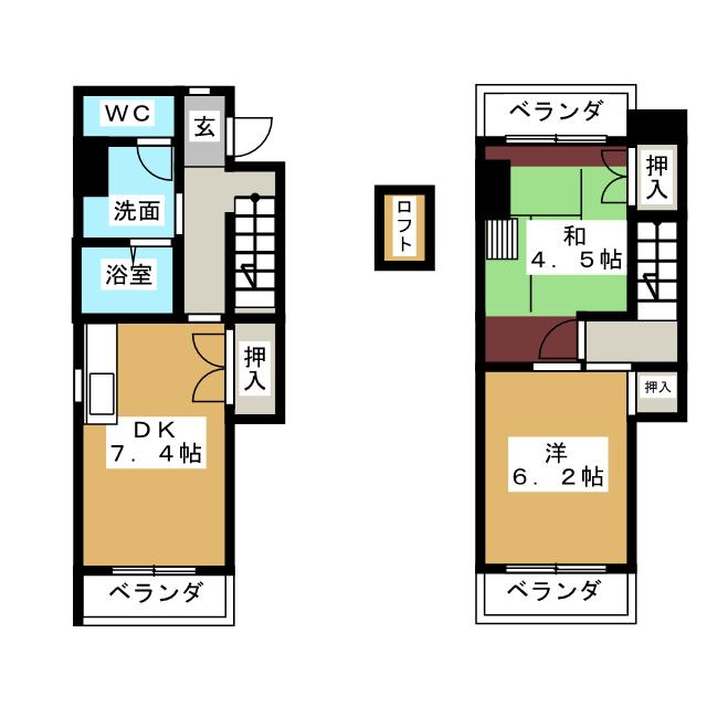 桂山サコウハイツIIの間取り