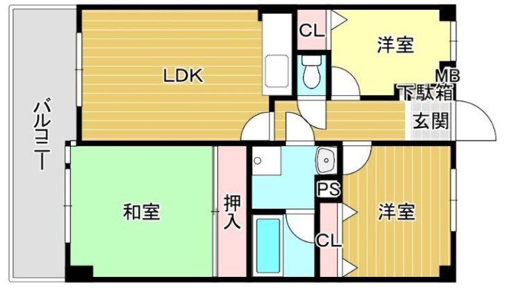 【福岡市西区内浜のマンションの間取り】