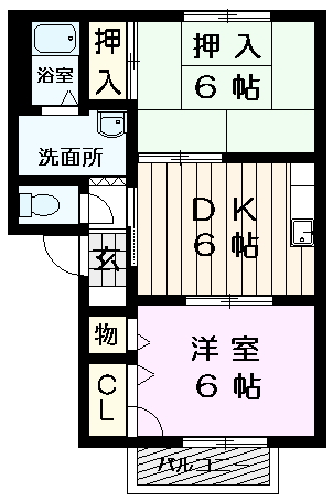 花水木タウンＤ棟の間取り