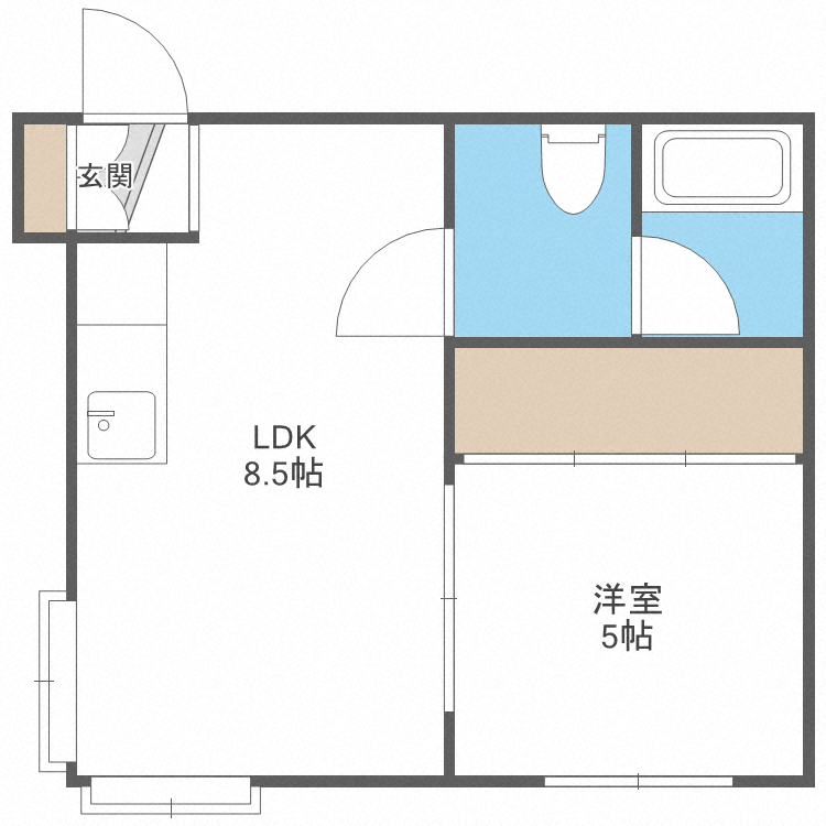 【札幌市清田区美しが丘一条のアパートの間取り】